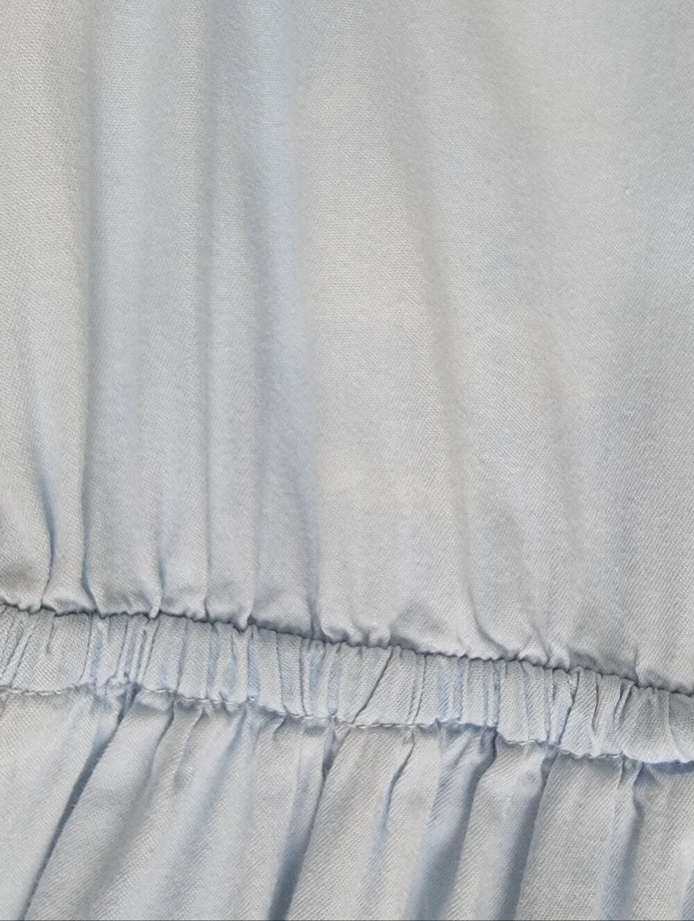 OshKosh B'Gosh Girls Ruffle Flutter Sleeve Light Blue Chambray Dress 6 / 6X